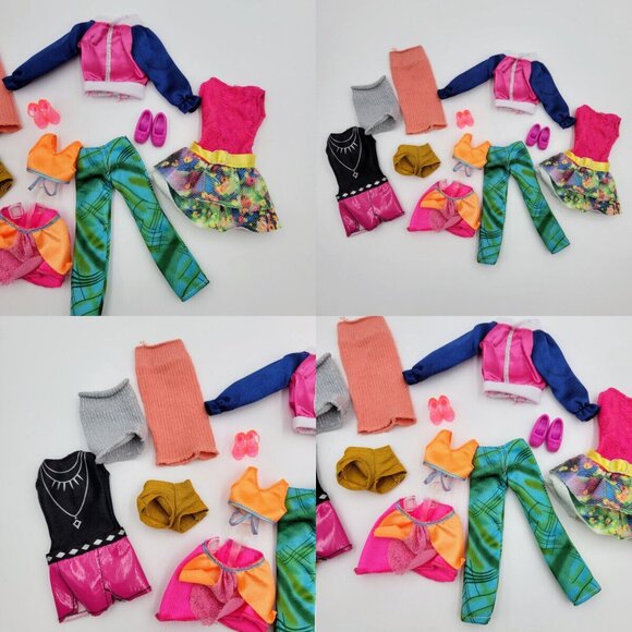 Barbie Accessories Lot Beige Tall Sandals Flat Feet Cherry Red Top Pink Wedge - Picture 5 of 16